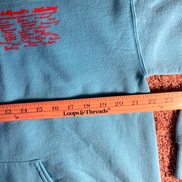 Post Malone Hollywood Bleeding Tour Hoodie Mens Large Blue Posty Co 2019 Concert - Picture 4 of 6